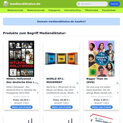 Screenshot mediendiktatur.de