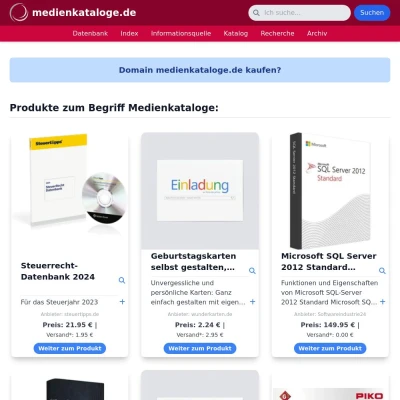 Screenshot medienkataloge.de