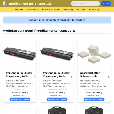 Screenshot medikamententransport.de