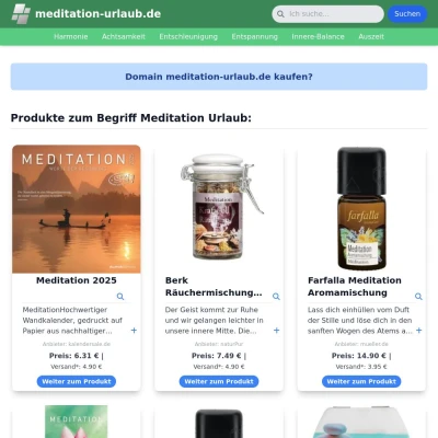 Screenshot meditation-urlaub.de