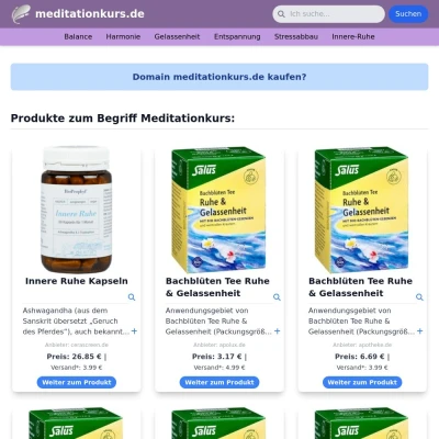 Screenshot meditationkurs.de