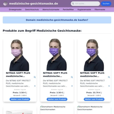 Screenshot medizinische-gesichtsmaske.de