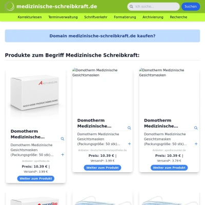 Screenshot medizinische-schreibkraft.de