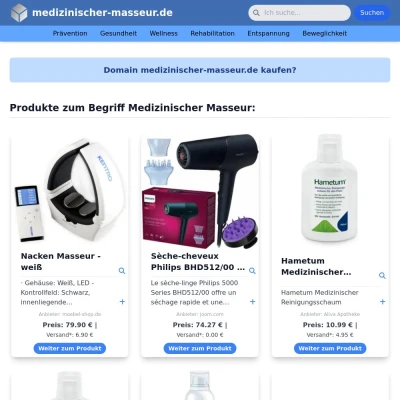 Screenshot medizinischer-masseur.de