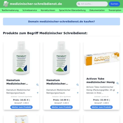 Screenshot medizinischer-schreibdienst.de