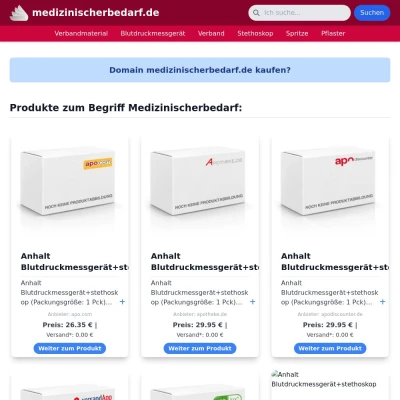 Screenshot medizinischerbedarf.de