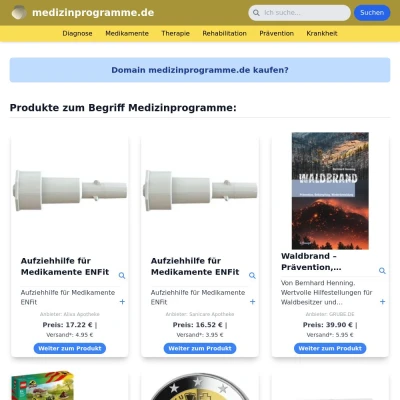 Screenshot medizinprogramme.de