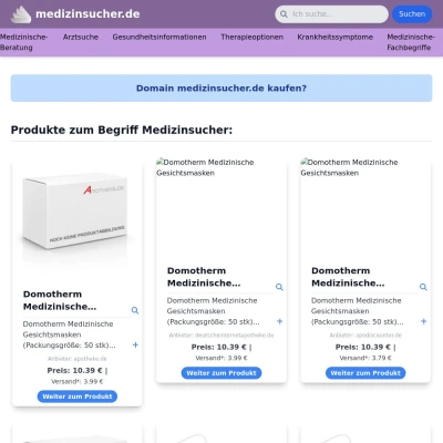 Screenshot medizinsucher.de