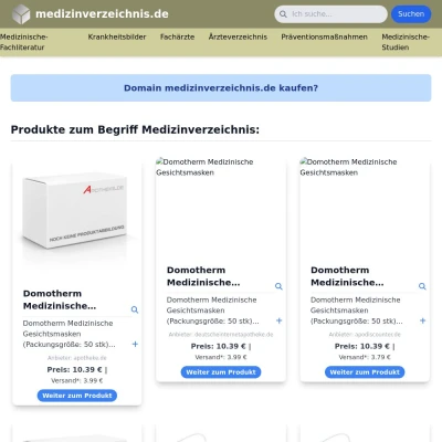 Screenshot medizinverzeichnis.de