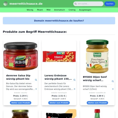 Screenshot meerrettichsauce.de