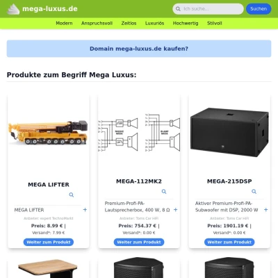 Screenshot mega-luxus.de