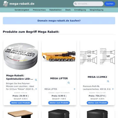 Screenshot mega-rabatt.de