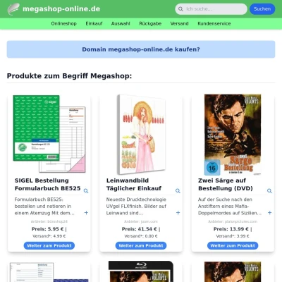 Screenshot megashop-online.de