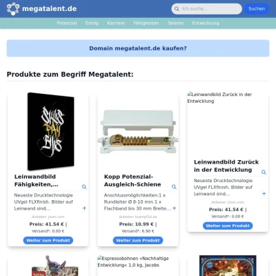 Screenshot megatalent.de