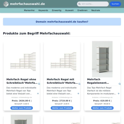 Screenshot mehrfachauswahl.de