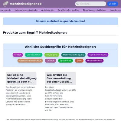 Screenshot mehrheitseigner.de