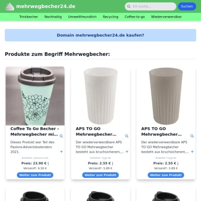 Screenshot mehrwegbecher24.de