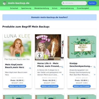 Screenshot mein-backup.de