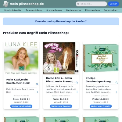 Screenshot mein-plisseeshop.de