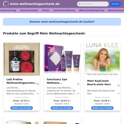 Screenshot mein-weihnachtsgeschenk.de