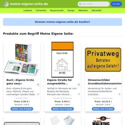 Screenshot meine-eigene-seite.de