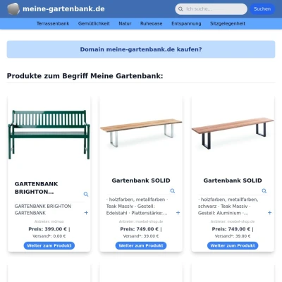 Screenshot meine-gartenbank.de