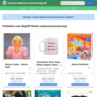 Screenshot meine-lebensversicherung.de