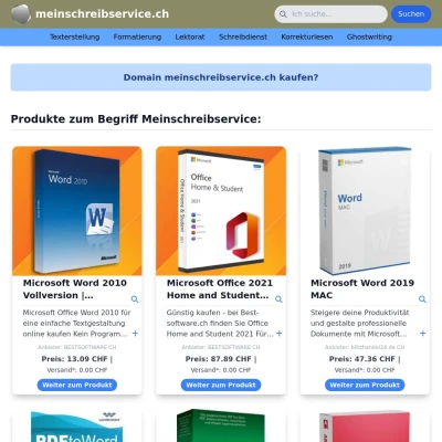 Screenshot meinschreibservice.ch