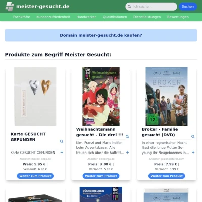 Screenshot meister-gesucht.de