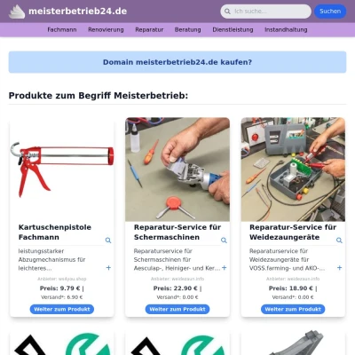 Screenshot meisterbetrieb24.de