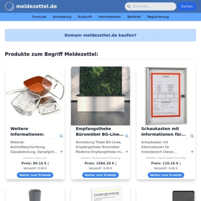 Screenshot meldezettel.de