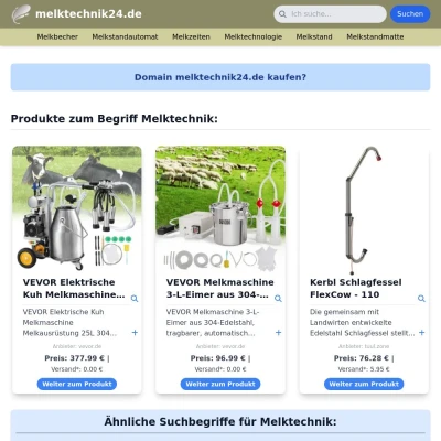 Screenshot melktechnik24.de