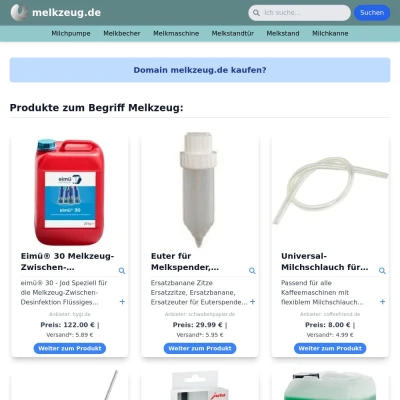 Screenshot melkzeug.de