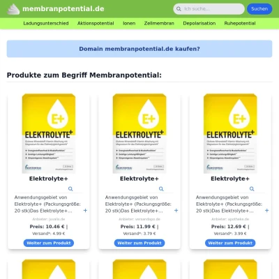 Screenshot membranpotential.de