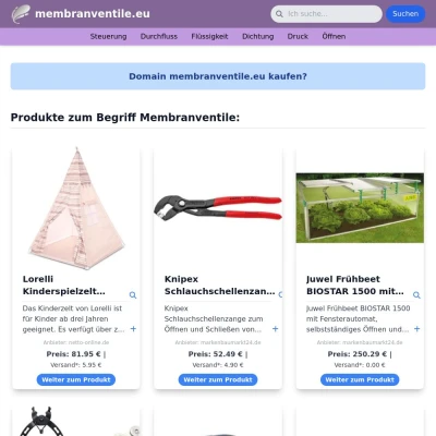 Screenshot membranventile.eu