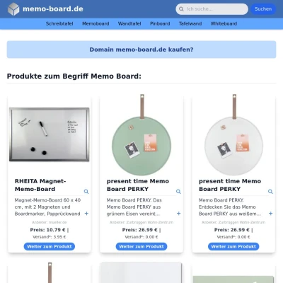 Screenshot memo-board.de