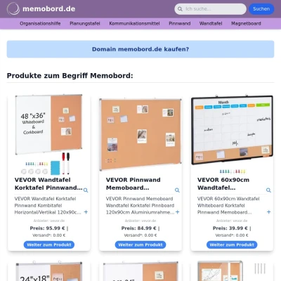 Screenshot memobord.de
