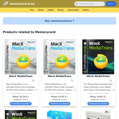 Screenshot memorycard.eu