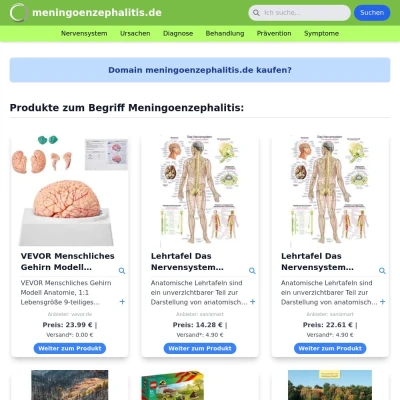 Screenshot meningoenzephalitis.de