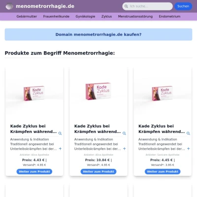 Screenshot menometrorrhagie.de