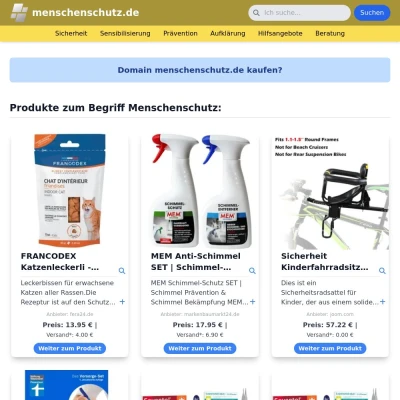 Screenshot menschenschutz.de