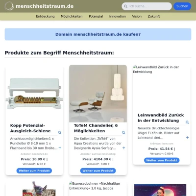 Screenshot menschheitstraum.de