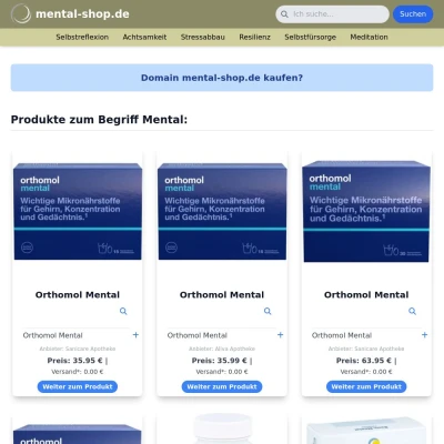 Screenshot mental-shop.de