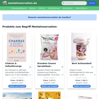 Screenshot mentalreservation.de