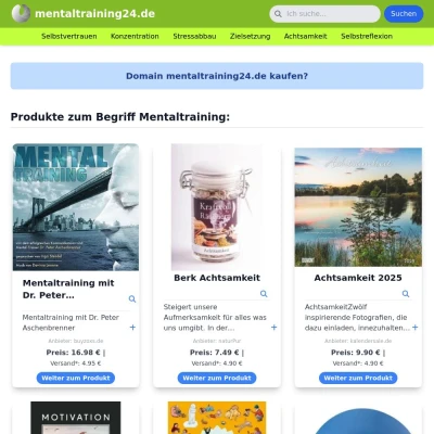 Screenshot mentaltraining24.de