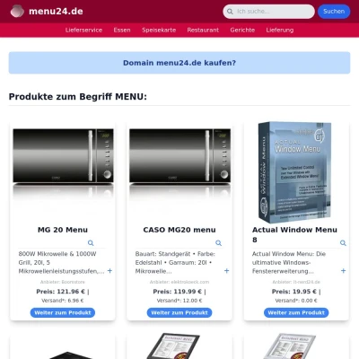 Screenshot menu24.de