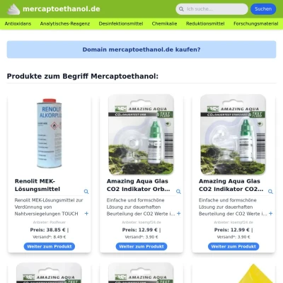 Screenshot mercaptoethanol.de