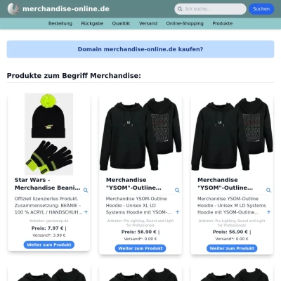 Screenshot merchandise-online.de