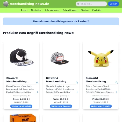 Screenshot merchandising-news.de