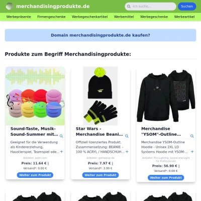 Screenshot merchandisingprodukte.de